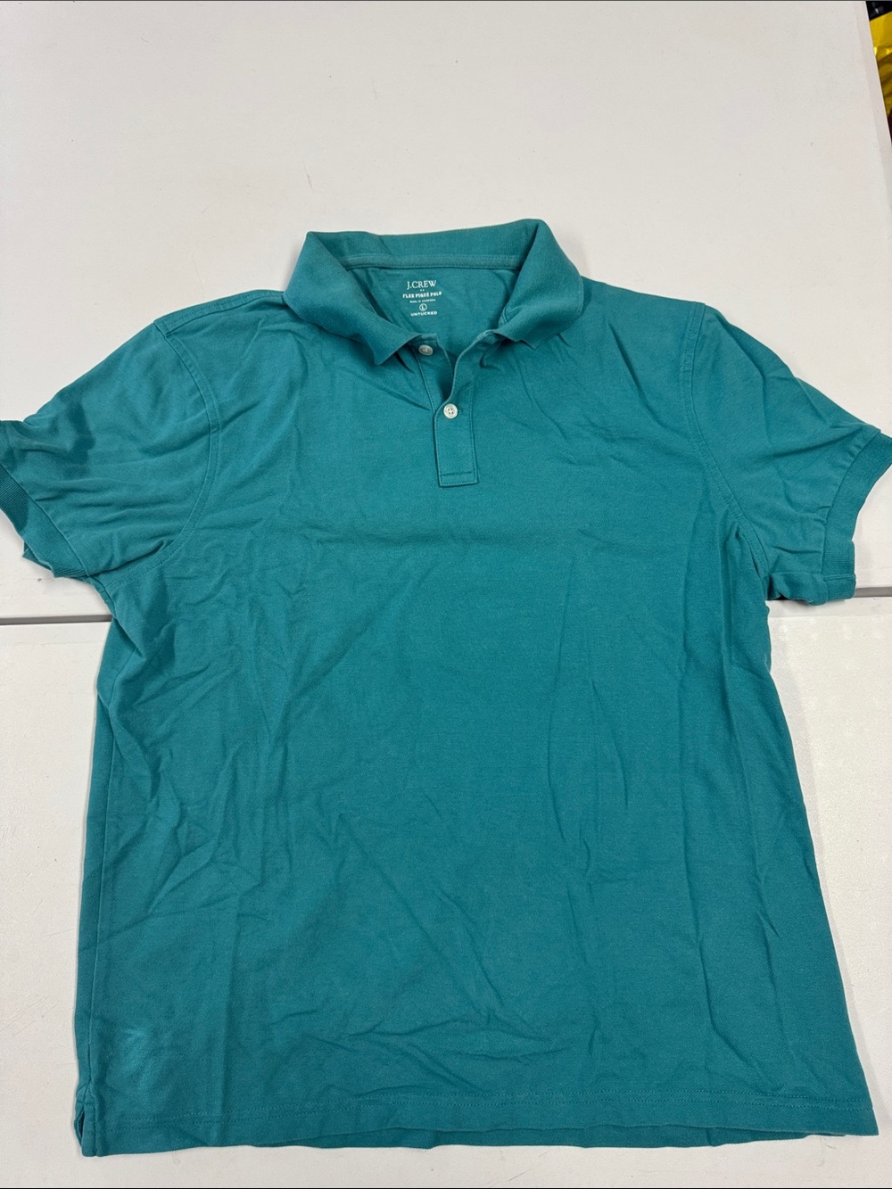J. Crew Teal Green Short Sleeve Polo